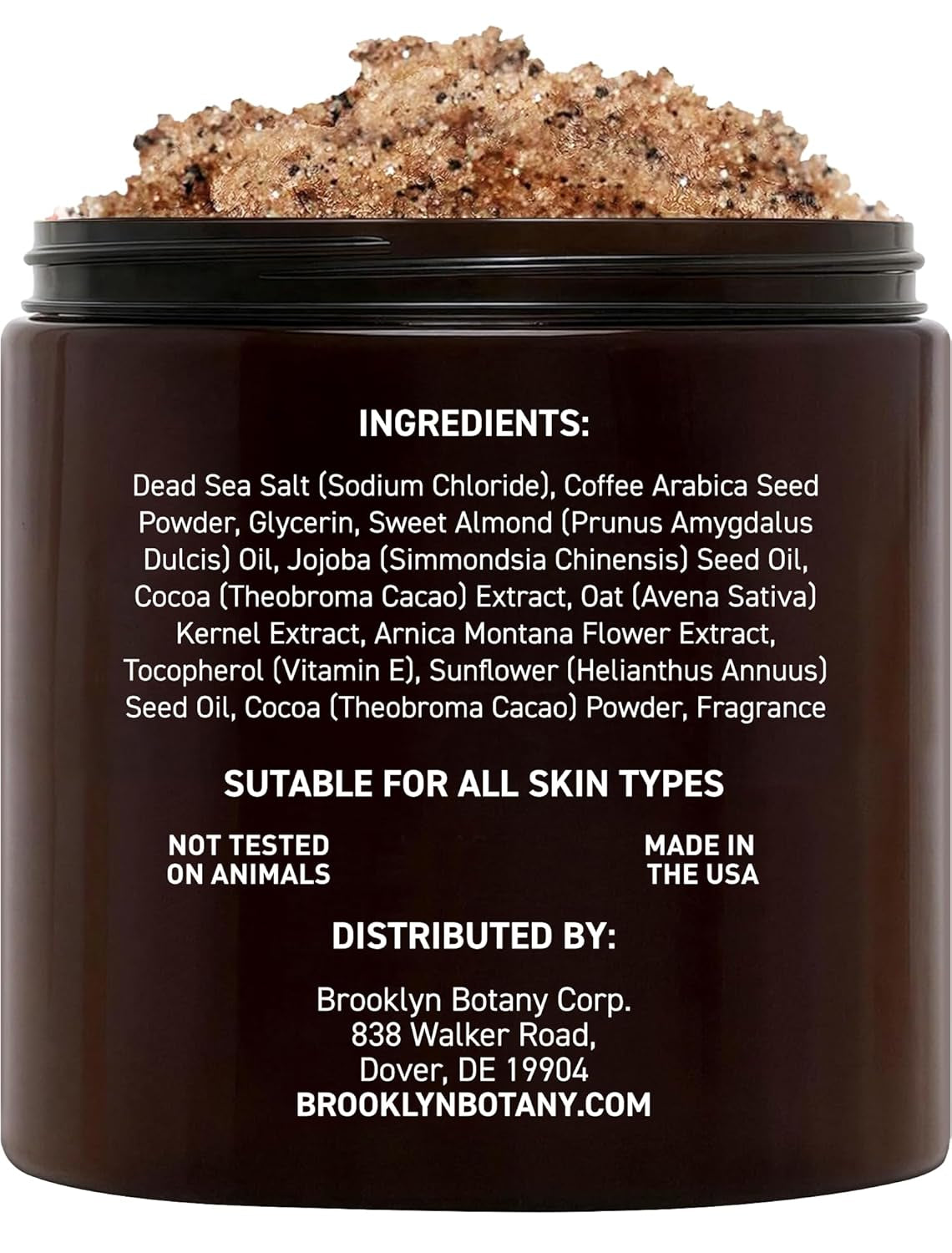 Arabica Coffee Body Scrub - Moisturizing and Exfoliating for Body, Face, Hand, Foot - Fights Stretch Marks, Fine Lines, Wrinkles - Great Gifts for Women & Men - 10 Oz