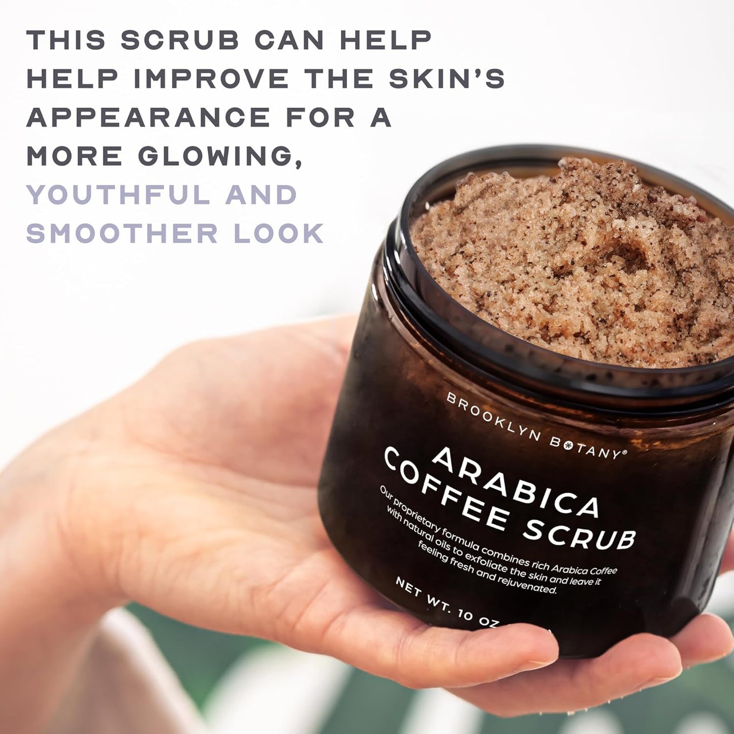 Arabica Coffee Body Scrub - Moisturizing and Exfoliating for Body, Face, Hand, Foot - Fights Stretch Marks, Fine Lines, Wrinkles - Great Gifts for Women & Men - 10 Oz