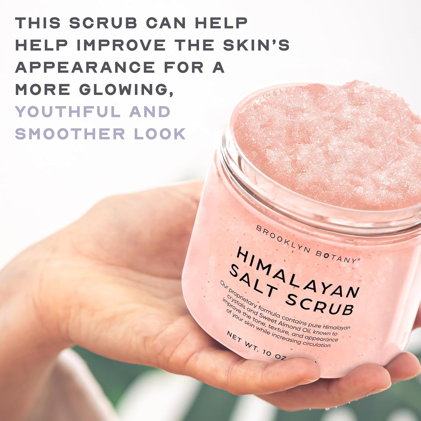 Himalayan Salt Body Scrub - Moisturizing and Exfoliating Body, Face, Hand, Foot Scrub - Fights Stretch Marks, Fine Lines, Wrinkles - Great Gifts for Women & Men - 10 Oz