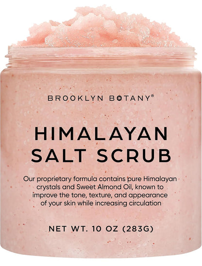 Himalayan Salt Body Scrub - Moisturizing and Exfoliating Body, Face, Hand, Foot Scrub - Fights Stretch Marks, Fine Lines, Wrinkles - Great Gifts for Women & Men - 10 Oz